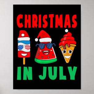 Weihnachten im Juli Wassermelonen-Eispops Xmas San Poster