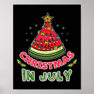 Weihnachten im Juli Wassermelonen-Weihnachtsbaum Poster