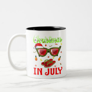 Weihnachten im Juli Watermelon Ananas Weihnachtsma Zweifarbige Tasse