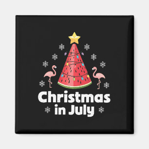 Weihnachten im Juli Watermelon Tree Funny Flamingo Magnet