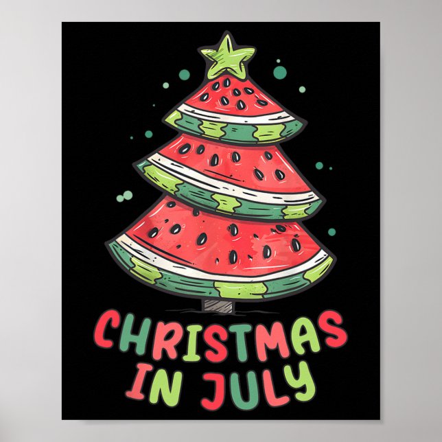 Weihnachten im Juli Watermelon Weihnachten Bäume S Poster (Vorne)