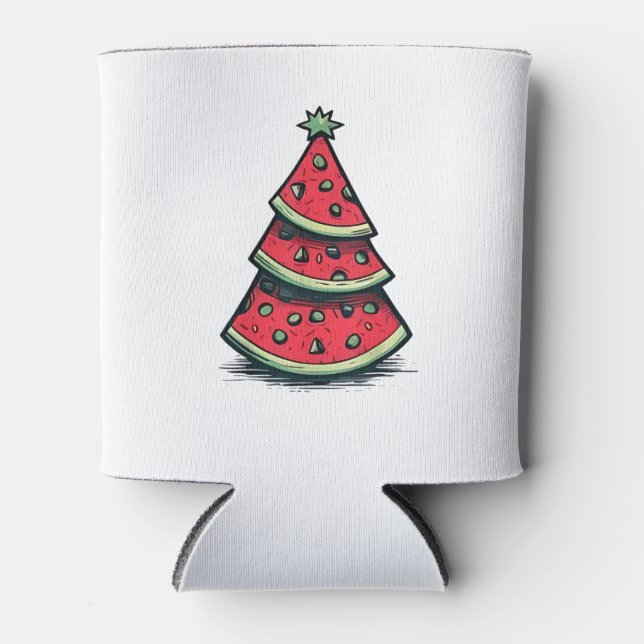 Weihnachten im Juli Watermelon Weihnachtsbaum Dosenkühler (Vorderseite)