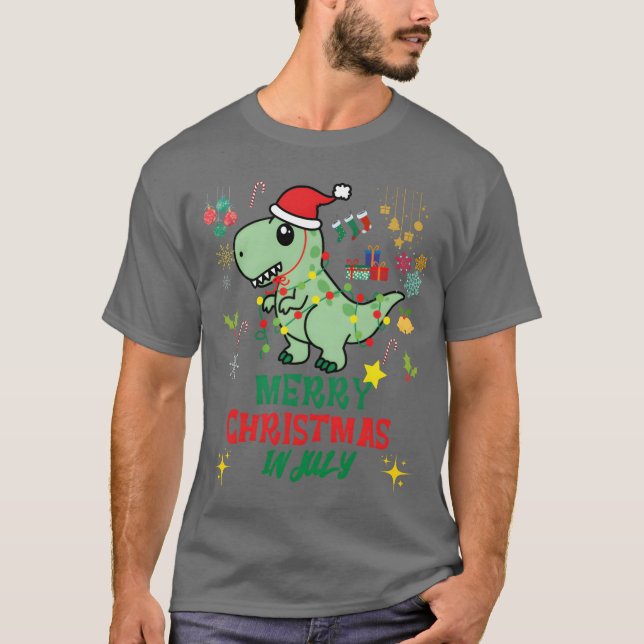 Weihnachten im Juli Weihnachten Dinosaurier Re Chr T-Shirt (Vorderseite)