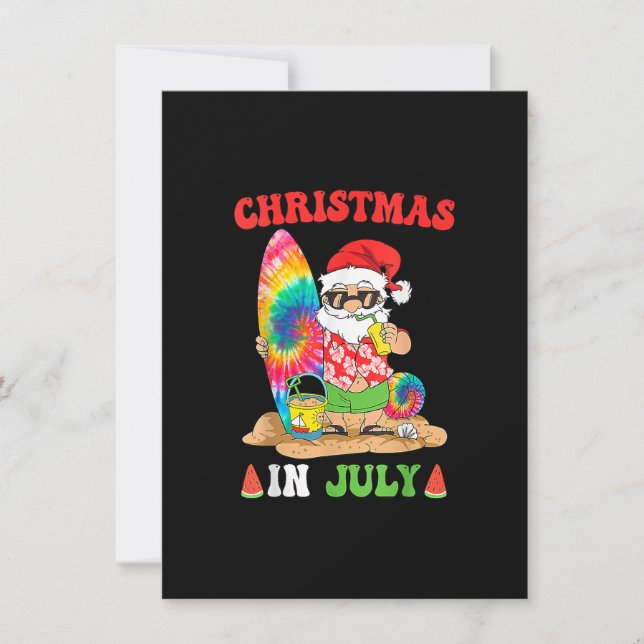 Weihnachten im Juli Weihnachten Gefärbte Krawatte  Einladung (Vorderseite)