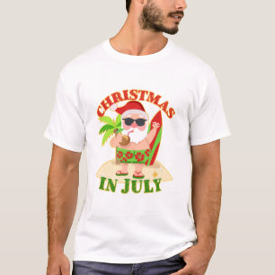 Weihnachten im Juli Weihnachten mit Surfboard T-Shirt