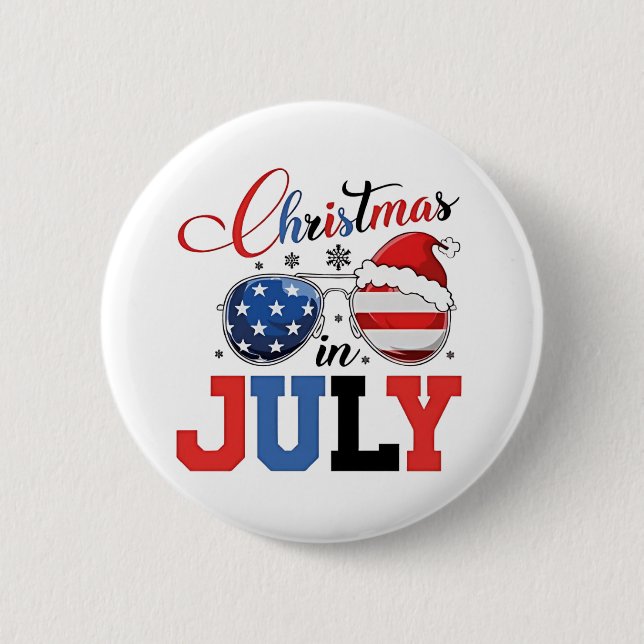 Weihnachten im Juli Weihnachten Weihnachten 4h Jul Button (Vorderseite)