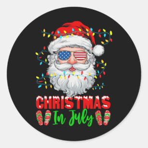 Weihnachten im Juli Weihnachtsfest Weihnachten Wei Runder Aufkleber