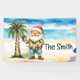Weihnachten im Juli Weihnachtsmann am Strand Banner