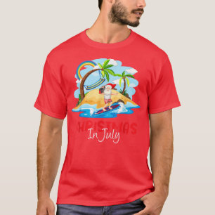 Weihnachten im Juli Weihnachtsmann am Strand Sonne T-Shirt