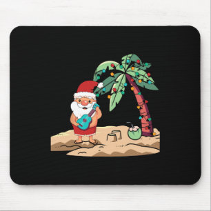Weihnachten im Juli Weihnachtsmann mit Ukulele am Mousepad