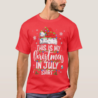 Weihnachten im Juli Weihnachtsmannmütze Sommerstra T-Shirt