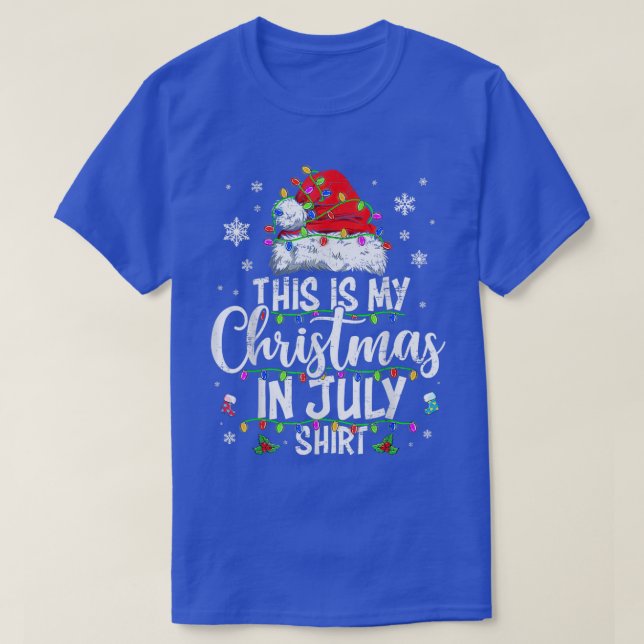 Weihnachten im Juli Weihnachtsmannmütze Sommerstra T-Shirt (Design vorne)