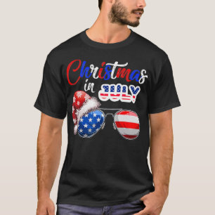 Weihnachten im Juli Weihnachtsmannmütze Sonnenbri T-Shirt