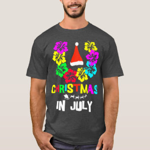Weihnachten im Juli Weihnachtsmannmütze Sonnenbril T-Shirt