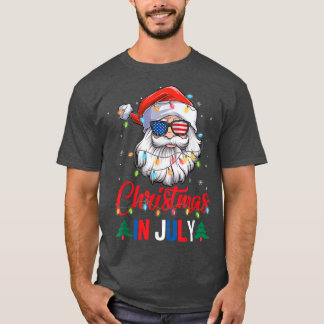 Weihnachten im Juli Weihnachtsmannmütze Sonnenbril T-Shirt