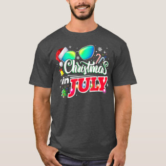 Weihnachten im Juli Weihnachtsmannmütze Sonnenbril T-Shirt