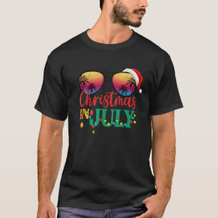 Weihnachten im Juli Weihnachtsmannmütze Sonnenbril T-Shirt