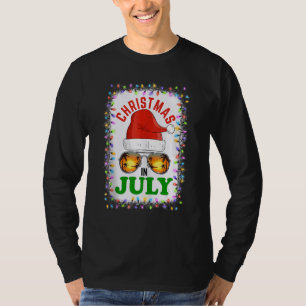 Weihnachten im Juli Weihnachtsmannmütze Sonnenbril T-Shirt