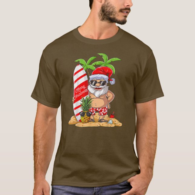 Weihnachten im Juli Weihnachtsurlaub Surfen T-Shirt (Vorderseite)