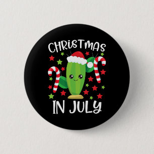 Weihnachten im Juli Wüstenkaktus Süßer Weihnachtsm Button