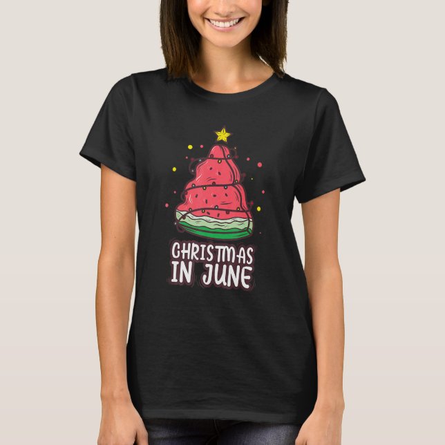 Weihnachten im Juni mit Watermelone Lichter Sommer T-Shirt (Vorderseite)