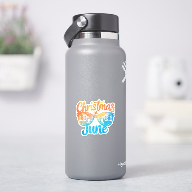 Weihnachten im Juni Sonnenbrille Funny Summer Vaca Aufkleber (HydroFlask)