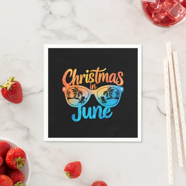 Weihnachten im Juni Sonnenbrille Funny Summer Vaca Serviette (Beispiel)