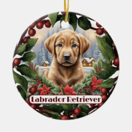 Weihnachten im Labor, personalisieren Sie den Welp Keramik Ornament