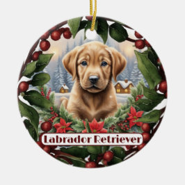 Weihnachten im Labor, personalisieren Sie den Welp Keramik Ornament