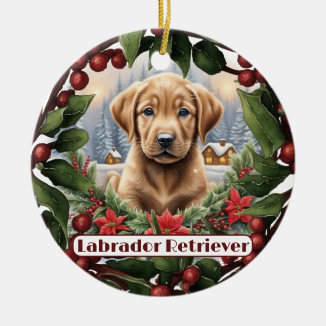 Weihnachten im Labor, personalisieren Sie den Welp Keramik Ornament (Vorne)