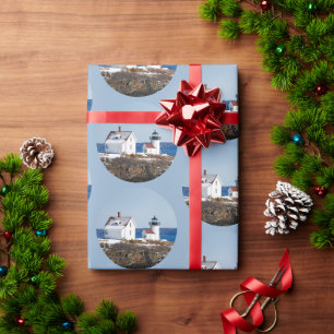 Weihnachten im Leuchtturm des Nautischen Ozeans Geschenkpapier