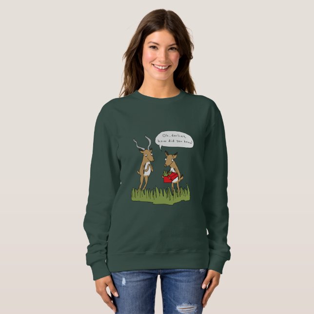 Weihnachten im lustigen Safari-Pullover Bushs | Sweatshirt (Vorne ganz)