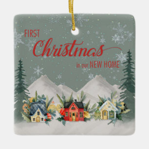 Weihnachten im New Zuhause Winter Village Keramikornament
