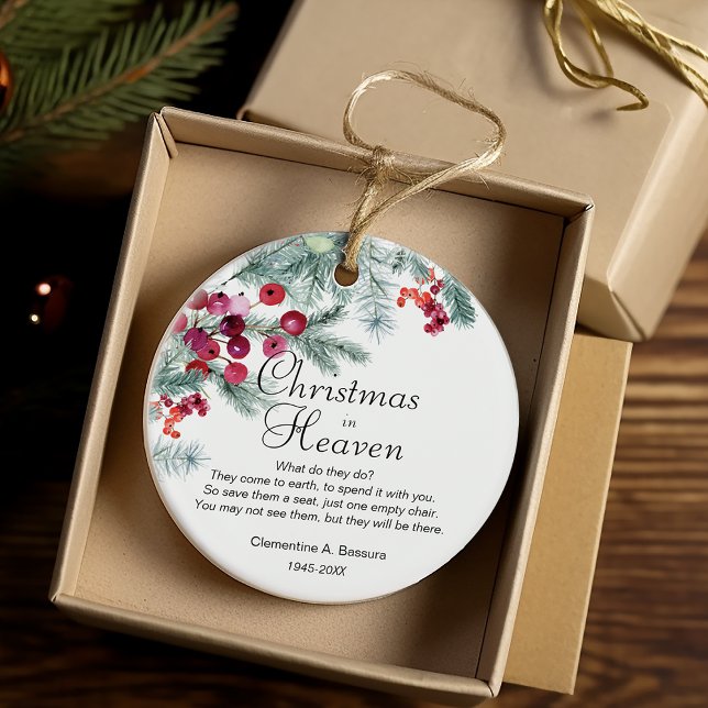 Weihnachten im Paradies-Foto Keramik Ornament (Christmas In Heaven Memorial Photo Ceramic Ornament)