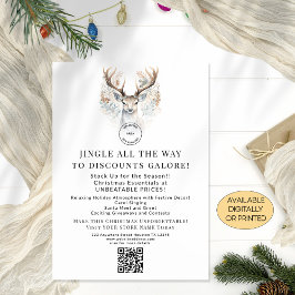 Weihnachten im Reindeer Store bietet QR-Druckkarte Einladung