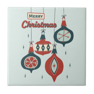 Weihnachten im Retro-Atomstil Fliese