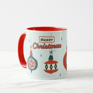 Weihnachten im Retro-Stil der Mitte des 20. Jahrhu Tasse