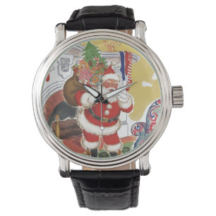 Weihnachten im Retro-Stil, fröhlicher Weihnachtsma Armbanduhr