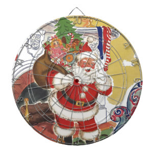Weihnachten im Retro-Stil, fröhlicher Weihnachtsma Dartscheibe