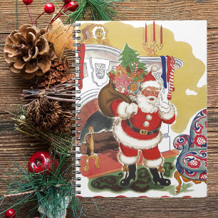 Weihnachten im Retro-Stil, fröhlicher Weihnachtsma Notizblock
