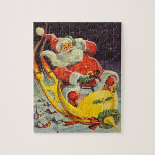 Weihnachten im Retro-Stil, Santa Claus in einem Ra