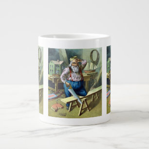 Weihnachten im Retro-Stil, Weihnachtsmann baut Spi Jumbo-Tasse
