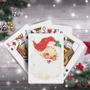 Weihnachten im Retro-Weihnachtsmann der 50er Jahre Spielkarten
