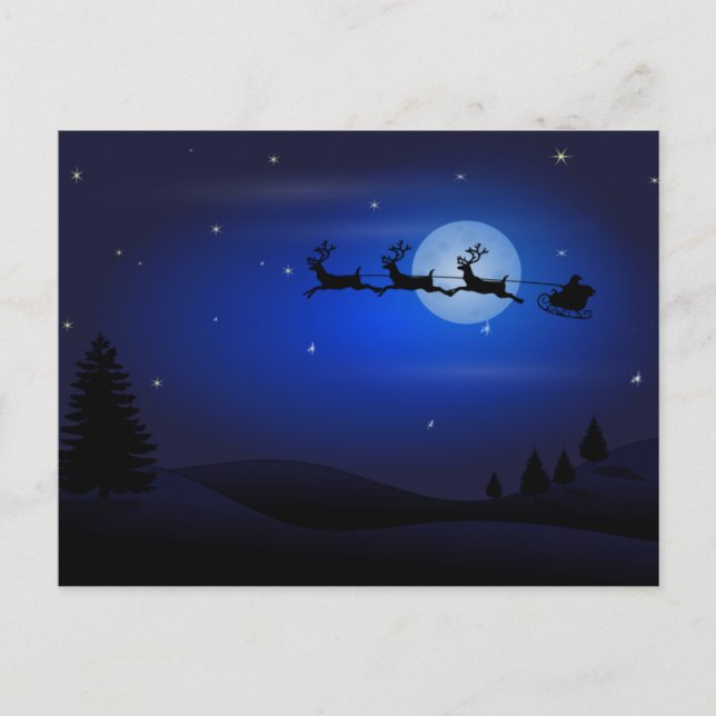 Weihnachten im Schlitten Postkarte (Vorderseite)