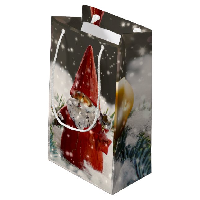 Weihnachten im Schnee Kleine Geschenktüte (Rückseite Schrägansicht)