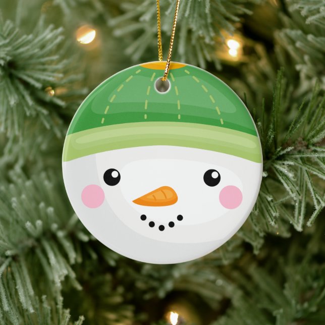 Weihnachten im Schneemann Keramik Ornament (Baum)
