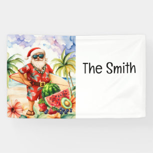 Weihnachten im Sommer im Juli Santa Claus am Stran Banner