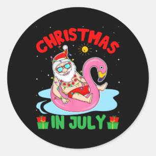Weihnachten im Sommer im Juli - Tropischer Santa-S Runder Aufkleber