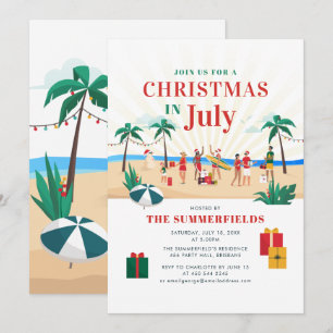 Weihnachten im Sommer im Party im Juli Wiedersehen Einladung