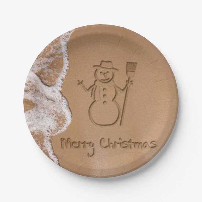 Weihnachten im Sommer Pappteller (Vorderseite)